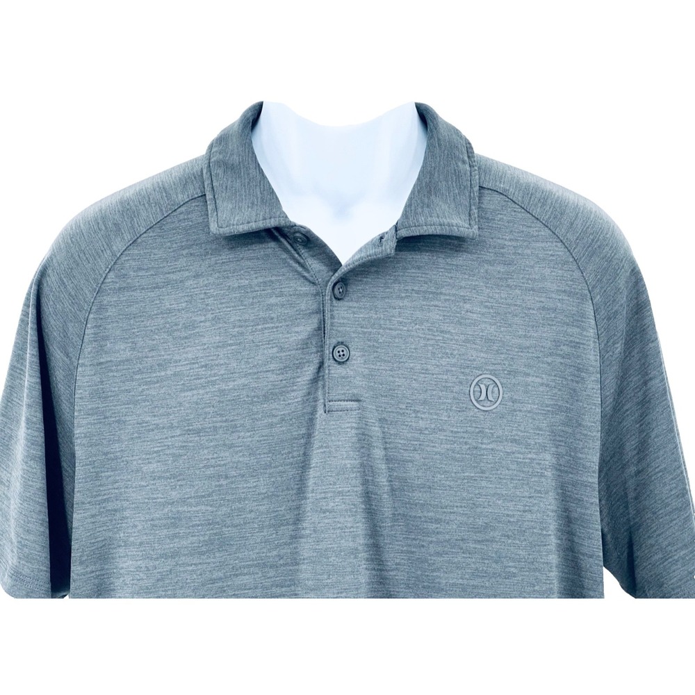 HURLEY Men's Medium Dark Gray Short Sleeve Performance Polo Shirt - Picture 3 of 9